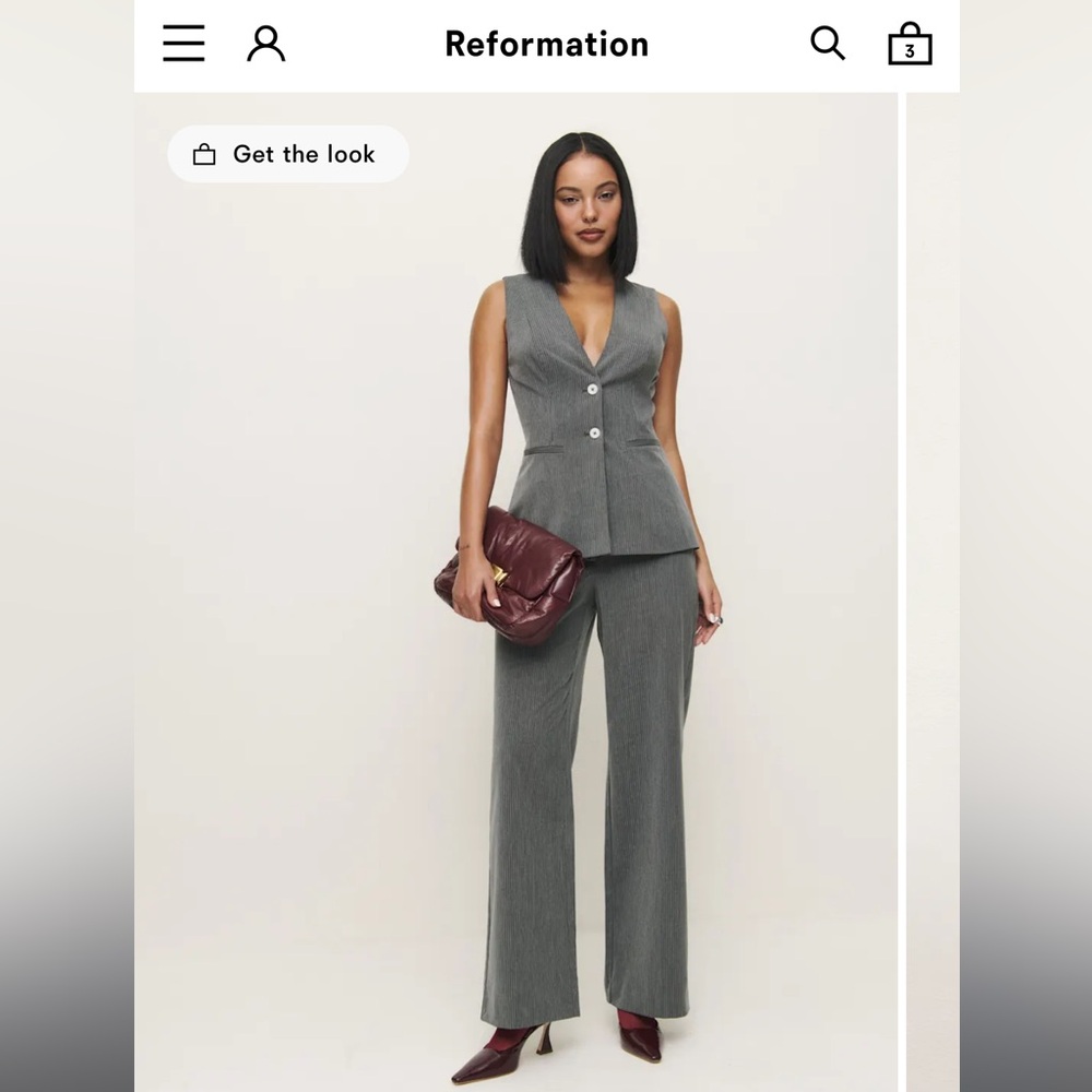 Reformation Saylor Two Piece Grey - Size 4